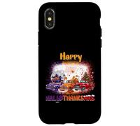 Happy HalloThanksMas Truck Spooky Thankful Merry X-mas Coque pour iPhone X/XS