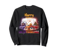 Happy HalloThanksMas Truck Spooky Thankful Merry X-mas Sweatshirt