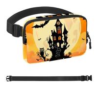 Happy Halloween-287 Sac banane pour homme et femme, sac banane avec sangle réglable, sac banane tendance partout pour voyage, plein air, course à pied, randonnée, Multicolore 09, 1.5x9.0x5.9in