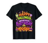 Happy Halloween and Yes It's My Birthday Pumpkin Cake Party T-Shirt