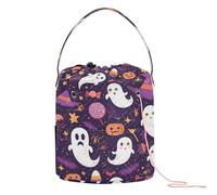 Happy Halloween Are You Scared Sac de rangement portable pour aiguilles à tricoter, crochet