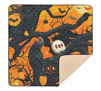 Happy Halloween Bat Candy Corn Tree Corns Grand tapis de jeu robuste pour bébé résistant à l'eau Tapis de jeu pour bébés nourrissons tout-petits 127 x 127 cm
