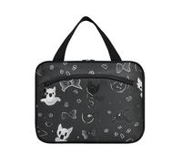 Happy Halloween Cartoon Cute White Unique Hanging Travel Toiletry Bag Men with Hook, Designer Pliable Travel Bag Toiletry for Traveling Women Work Bolso Viajero para Mujer L