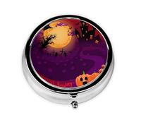 Happy Halloween : cette petite boîte à pilules ronde est un organisateur de médicaments de voyage portable avec trois compartiments pour ranger les médicaments quotidiens.