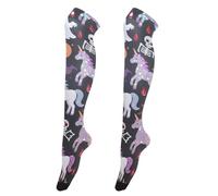 Happy Halloween Chaussettes hautes respirantes extra longues pour mariée Motif licorne blanche fantôme Pour Halloween, cosplay, fête, festival, médias para mujer ala