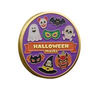 Happy Halloween Coin, design double face, 1 morceaux, pièce de monnaie d'Halloween, pièces de souvenirs de citrouille, économie d'espace, pour la saison effrayante ou des vacances effrayantes