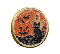 Happy Halloween Coin, design double face, 1 morceaux, pièce de monnaie d'Halloween, pièces de souvenirs de citrouille, économie d'espace, pour la saison effrayante ou des vacances effrayantes