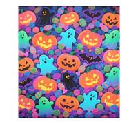 Happy Halloween Colorful Candy Ghosts Housses décoratives magnétiques réutilisables panneau de couverture de Noël décoration de vacances de Noël Cubierta magnética 58,4 x 66 cm