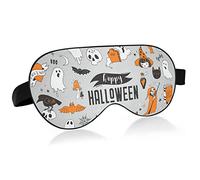 Happy Halloween Elements Masque pour les yeux de sommeil, masque de sommeil et bandeau avec bandeau élastique Soft Comfort Eyeshade Sleep Cover for Travel Yoga Nap
