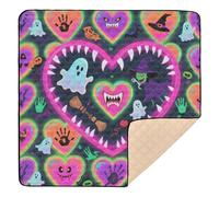 Happy Halloween - Grand tapis de gymnastique et d'activités pour le sol - Non toxique - Pliable - Pour bébé - 127 x 127 cm
