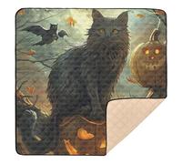 Happy Halloween Grand tapis de jeu antidérapant pour bébé pour le sol, imperméable sur le ventre et tapis à ramper pour bébés, nourrissons et tout-petits, 127 x 127 cm