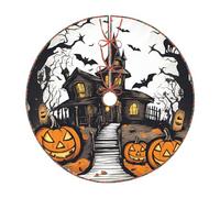 Happy-Halloween-Jupe de sapin de Noël imprimé vectoriel, Liday Party et décorations de Noël d'intérieur