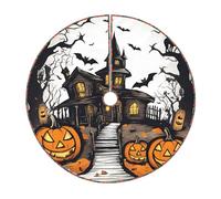 Happy-Halloween-Jupe de sapin de Noël imprimé vectoriel, Liday Party et décorations de Noël d'intérieur