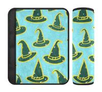 Happy Halloween Lot de 2 coussinets d'épaule pour ceinture de sécurité Coupe dans le cou pour la plupart des voitures Bleu