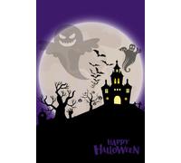 Happy Halloween NoteBook 02: Composition book of purple sky and many ghosts