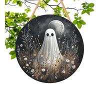 Happy Halloween Panneau suspendu | en bois 2D avec, capitaine pirate, fantôme - Décoration murale pour la maison, la cour, la cheminée, la cuisine, la fenêtre, la chambre, la scène
