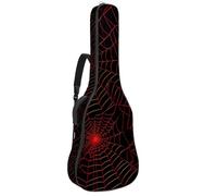 Happy Halloween Spider Web Sac pour guitare acoustique avec bandoulière réglable et crochet arrière, convient pour guitares électriques, basses, guitares classiques, ukulélé, Toile d'araignée Happy