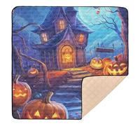 Happy Halloween Trick Or Treat Candy Grand tapis de jeu antidérapant pour bébé pour le sol, non toxique, pour bébés, enfants, tout-petits, nourrissons, 127 x 127 cm