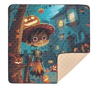 Happy Halloween Trick or Treat Grand tapis de jeu élégant pour bébé pour intérieur et extérieur Imperméable Tapis de jeu de voyage pour bébé tout-petit 127 x 127 cm