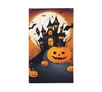 Happy-Halloween-Vector 1 Drapeau décoratif léger Drapeaux saisonniers Intérieur Extérieur Patio Pelouse Jardin