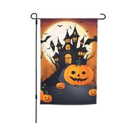 Happy-Halloween-Vector 1 Impression 30,5 x 45,7 cm Drapeau de jardin floral toutes saisons Décoration extérieure de cour épaisse pour pelouse Drapeau