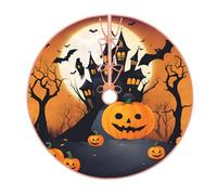 Happy-Halloween-Vector 1 Jupe de sapin de Noël imprimée, Liday Party et décorations de Noël d'intérieur