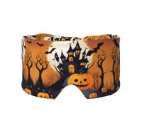 Happy-Halloween-Vector 1 masque de sommeil imprimé, équipement de sommeil réversible, bandeau bloquant la lumière, pour le confort du voyage