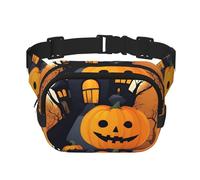 Happy-Halloween-Vector 1 Sac banane imprimé pour homme et femme avec sangle réglable pour voyage, randonnée, cyclisme