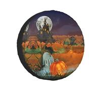 Happy-Halloween-Vector Housse de protection de roue étanche et anti-poussière pour Jeep, SUV, remorque, camping-car, camion
