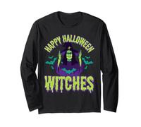 « Happy Halloween Witches » - Sorcière maléfique et Chauves-Souris effrayantes Manche Longue