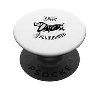 Happy Halloweenie Halloween Wiener Chien Teckel Toile d'araignée PopSockets PopGrip Adhésif