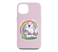 Happy Hamster Riding Unicorn Funny Meme Gen Alpha Gen Z Girl Coque pour iPhone 13