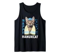 Happy Hanukcat Funny Cute Cat with Kippa Jewish Hanukkah Débardeur
