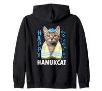 Happy Hanukcat Funny Cute Cat with Kippa Jewish Hanukkah Sweat à Capuche