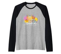 Happy Hanukkah Menorah Bougies colorées pour fêtes juives Manche Raglan