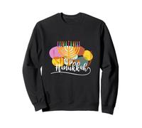 Happy Hanukkah Menorah Bougies colorées pour fêtes juives Sweatshirt