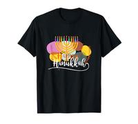 Happy Hanukkah Menorah Bougies colorées pour fêtes juives T-Shirt