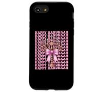 Happy Hanukkah Menorah Girl Coquette Noeud Rose Coque pour iPhone SE (2020) / 7 / 8