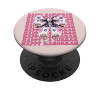 Happy Hanukkah Menorah Girl Coquette Noeud Rose PopSockets PopGrip Adhésif
