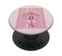 Happy Hanukkah Menorah Girl Coquette Noeud Rose PopSockets PopGrip Adhésif