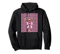 Happy Hanukkah Menorah Girl Coquette Noeud Rose Sweat à Capuche