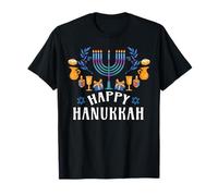 Happy Hanukkah Menorah Jewish Chanukah Pajama Hebrew T-Shirt