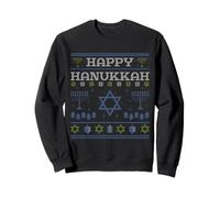 Happy Hanukkah Menorah Juif Holiday Moche Noël Sweatshirt