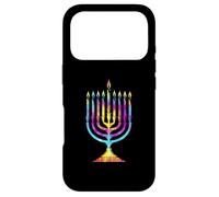 Happy Hanukkah Vintage Tie Dye Menorah Juifs Juifs Juifs Hanoukka Coque pour iPhone 17 Pro