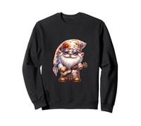 Happy Hippie GNOME with Guitar for Women Men Grandpa Life Sweatshirt