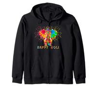 Happy Holi Festival India Colors Elephant Hindou Printemps 2026 Sweat à Capuche