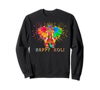 Happy Holi Festival India Colors Elephant Hindou Printemps 2026 Sweatshirt