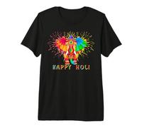 Happy Holi Festival India Colors Elephant Hindou Printemps 2026 T-Shirt Haut de Gamme