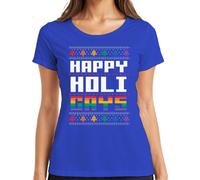 Happy Holi Gays LGBTQ X-Mas - Noël Cadeau de Noël T-shirt femme, bleu, S