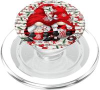 Happy Holidays Gnomes Couple Cute Xmas Pattern for Christmas PopSockets PopGrip pour MagSafe